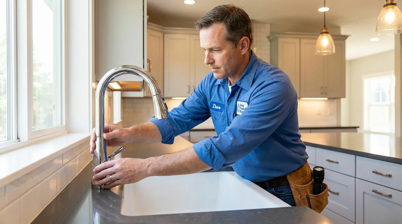 Kitchen faucet installation by Johns Plumbing LLC in Le Center